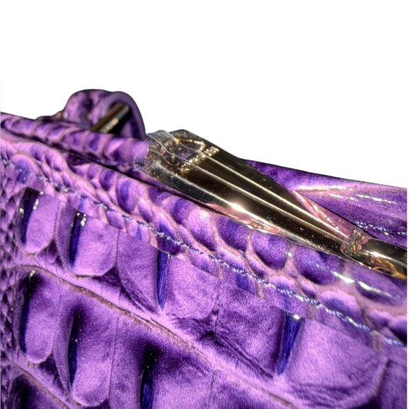 Brahmin Medium Asher Tote Amethyst Purple Melbourne Croc Embossed Leather NWOT - Picture 7 of 15